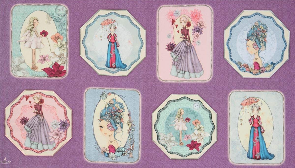 QT Fabrics- Panel Mirabelle Midnight Garden