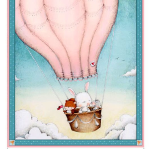 Quilting Treasures- Panel Globo con Animalitos Rosa