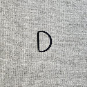 Anilla "D" Metálica 38mm - varios colores - Negro Mate