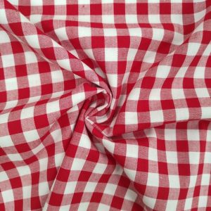Algodón Cuadros Vichy- Varios Colores - Rojo
