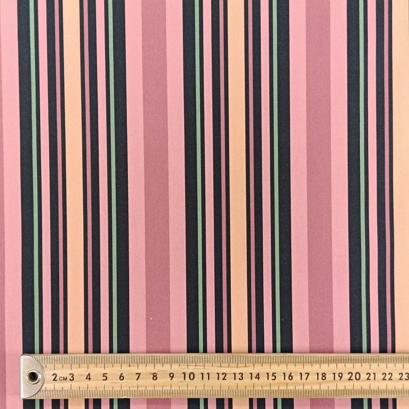 Algodón Ederra Rosa Rayas - Imagen 2