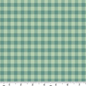 Algodón Polka Verde Agua Cuadros