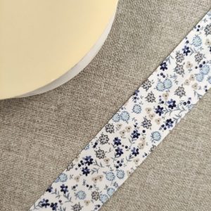 Bies 18mm. Pequeñas Flores Con Beige- Varios Colores - Azul