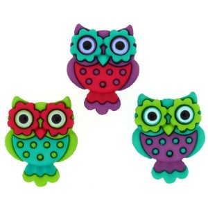 Botones Creativos- Retro Owls