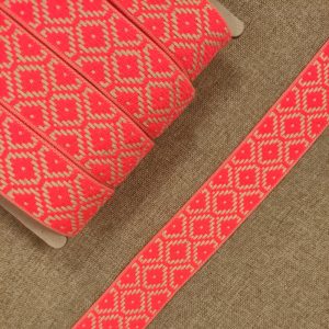 Cinta Mochila Étnica Rombos 30mm.- Varios Colores Flúor - Rojo Flúor