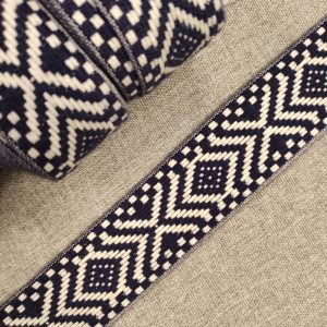 Cinta Mochila Étnica Rombos 30mm.- Varios Colores - Negro