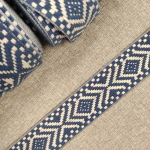 Cinta Mochila Étnica Rombos 30mm.- Varios Colores - Índigo