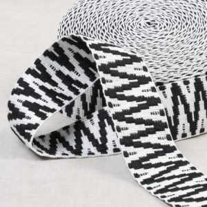 Cinta Mochila Étnica Blanco y Negro 40mm