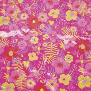 Algodón Laminado Tropical Fucsia