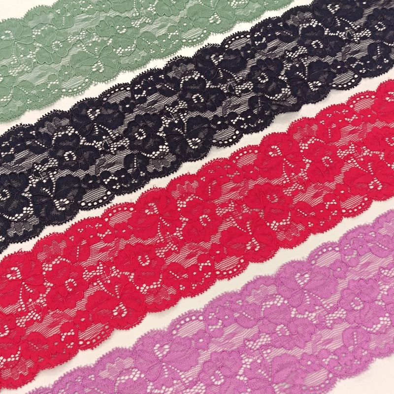 Encaje Elástico Floral 85mm- Varios Colores
