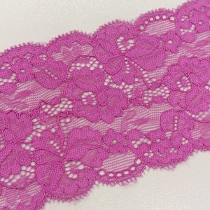 Encaje Elástico Floral 85mm- Varios Colores - Rosa Fucsia