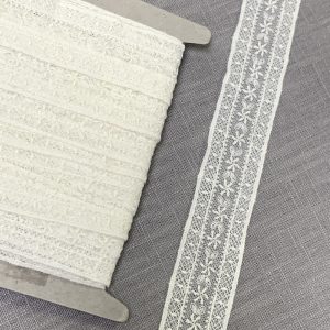 Entredós Tul Bordado Floral 30mm - Gama Alba