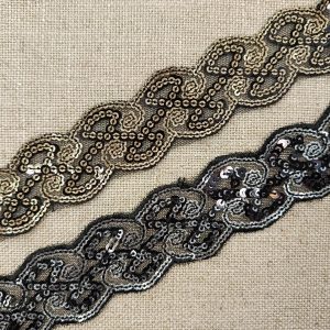 PASAMANERÍA LENTEJUELAS METALIZADA 4 cm.- Varios Colores