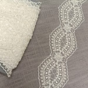 Galón Tul Bordado 55mm - Varios Colores - Blanco