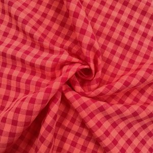 SEERSUCKER CUADROS 6 mm.- Varios Colores - Rojo Flúor