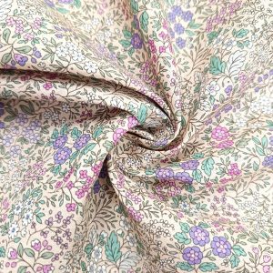 ALGODÓN FLORAL VINTAGE- Varios Colores - Beige