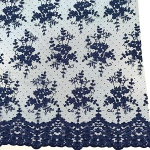 TUL PLUMETI BORDADO AZUL