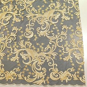 TUL BORDADO NEGRO ORO