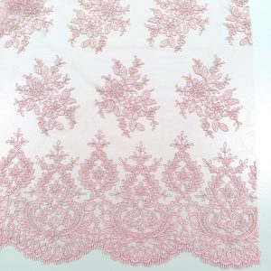 TUL BORDADO ROSA