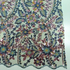 TUL BORDADO PEDRERÍA VERDE