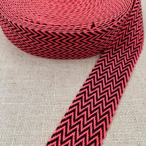 Cinta Mochila ZigZag 40mm- Varios Colores - Rojo Flúor
