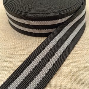 Cinta Mochila Nylon Rayas 40mm - Varios Colores - Negro