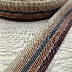 Cinta Mochila Nylon Rayas 40mm - Varios Colores - Beige