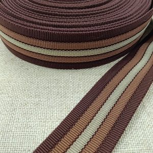 Cinta Mochila Nylon Rayas 40mm - Varios Colores - Marrón