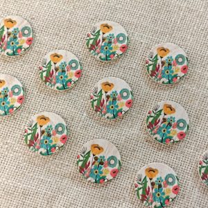 BOTÓN FLORAL MULTICOLOR