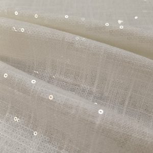 Lino Viscosa con Lentejuelas Crudo