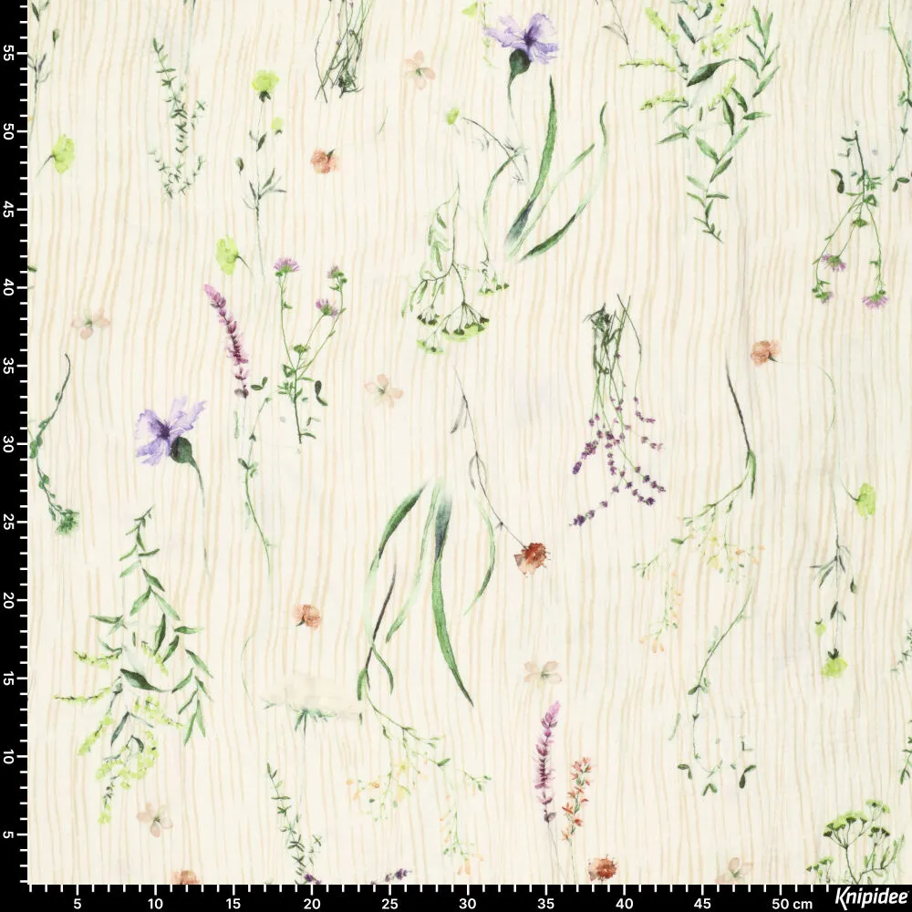 MUSELINA FLOR RAYADA