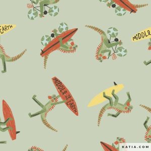 POPELÍN ESTAMPADO LAGARTOS- KATIA