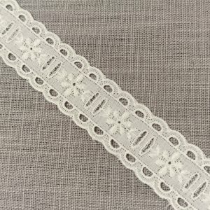 Pasacintas Tira Bordada Floral 25mm