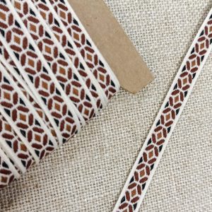 Pasamanería Cinta Tejida Geométrica– Varios colores - Marrón