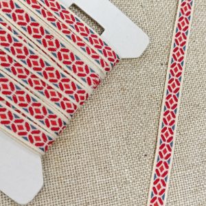 Pasamanería Cinta Tejida Geométrica– Varios colores - Rojo