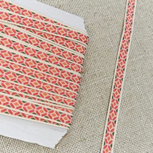 Pasamanería Cinta Tejida Geométrica– Varios colores - Salmón