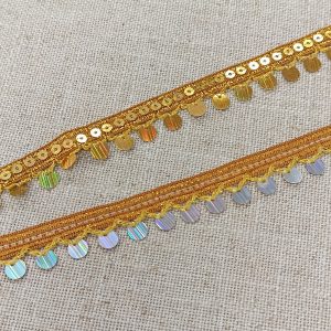 PASAMANERÍA FLECO LENTEJUELAS- Varios Colores - Dorado