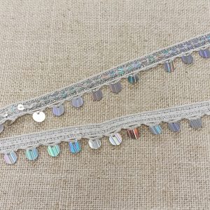 PASAMANERÍA FLECO LENTEJUELAS- Varios Colores - Plata