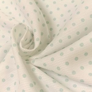 Piqué Canutillo Topos Verde Agua - Blanco-Verde Agua