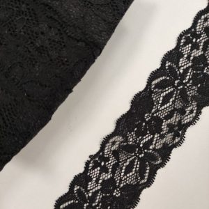 Puntilla Elástica Floral 50 mm- Varios Colores