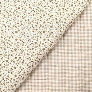 ACOLCHADO REVERSIBLE FLORES-VICHY TOPO