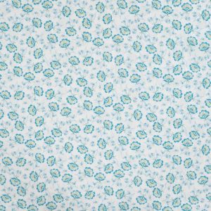 ALGODÓN FLORAL AZUL Y VERDE