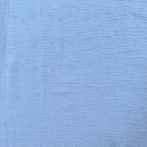 MUSELINA BORDADA-Varios Colores - Azul claro