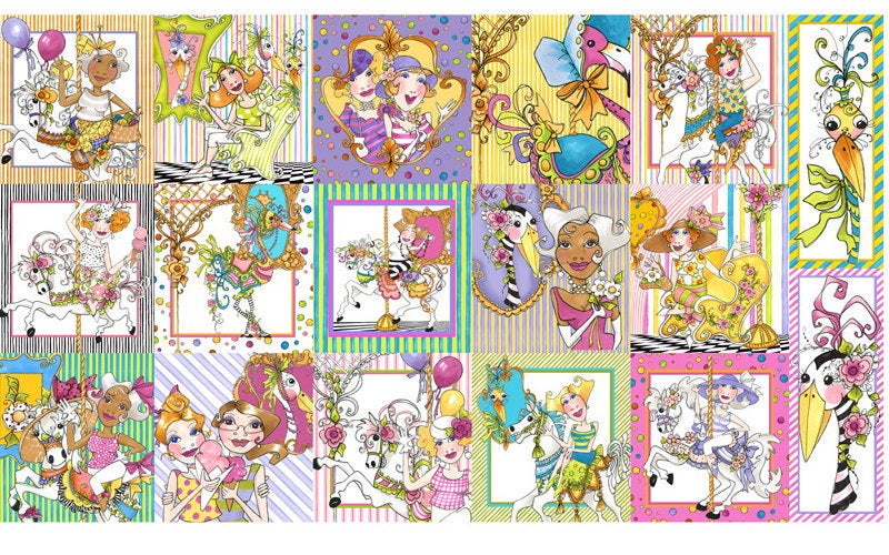 QT Fabrics- Panel Carousel Loralie