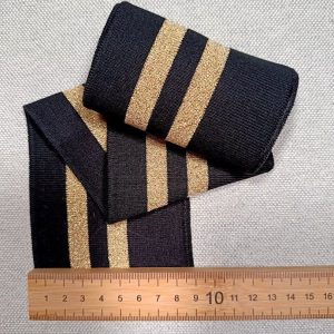 Cenefa Puños Rayas Metalizadas- Varios Colores - Negro-Dorado