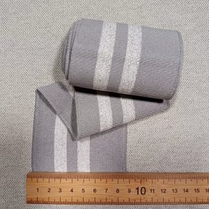 Cenefa Puños Rayas Metalizadas- Varios Colores - Plateado-Gris