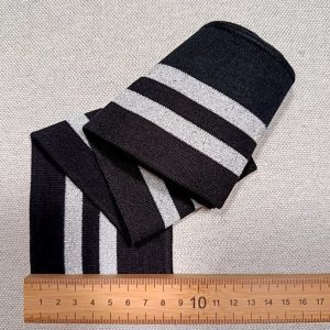 Cenefa Puños Rayas Metalizadas- Varios Colores - Negro-Plateado
