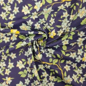 Lycra de Baño Floral Fondo Azul Marino