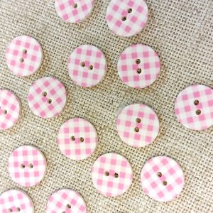 BOTÓN VICHY GRANDES-Varios Colores - Rosa