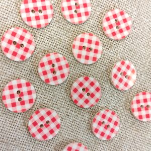 BOTÓN VICHY GRANDES-Varios Colores - Rojo